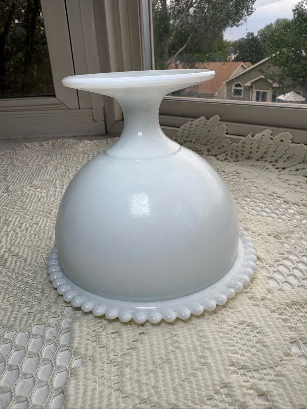 Classic White Milk Glass Covered Compote - Elegant Home Accent